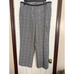 Liz Claiborne Tabitha Plaid Career Cropped Pants‎ Gray Black Size 12